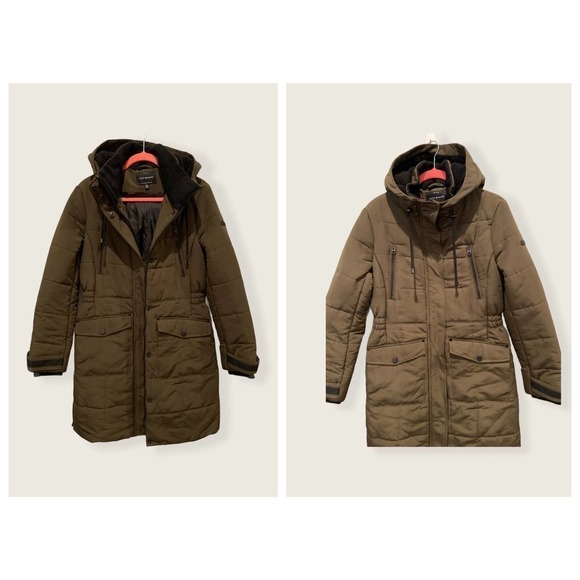 LUCKY BRAND Quilted Hooded Long Parka Jacket  (M) - Picture 3 of 5